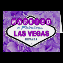 Married In Fabulous Las Vegas Lilac Flower Backgro cards
