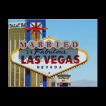 MARRIED In Fabulous Las Vegas Post Card postcards by vegasdusoleil MARRIED In Fabulous Las Vegas Post Card postcards