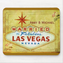 Married in Fabulous Las Vegas - Vintage Mousepad