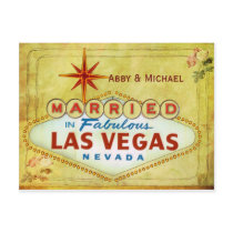 Married in Fabulous Las Vegas - Vintage Postcard