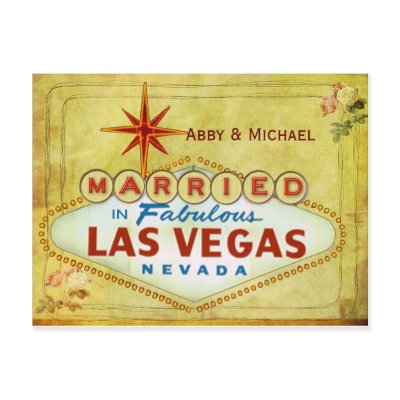 Married in Fabulous Las Vegas - Vintage Postcard