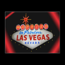 Married in Fabulous Las Vegas Wedding Announcement postcards