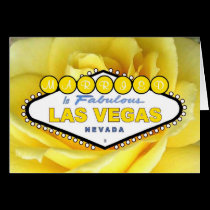 Married in Fabulous Las Vegas Yellow Rose Card