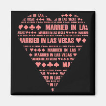 Married in Las Vegas Black/Red Refrigerator Magnets