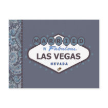 MARRIED In Las Vegas Paisley Postcard