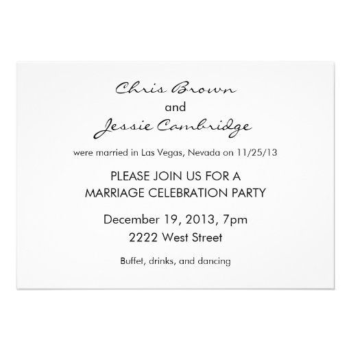Married in Las Vegas Wedding Party Invitation