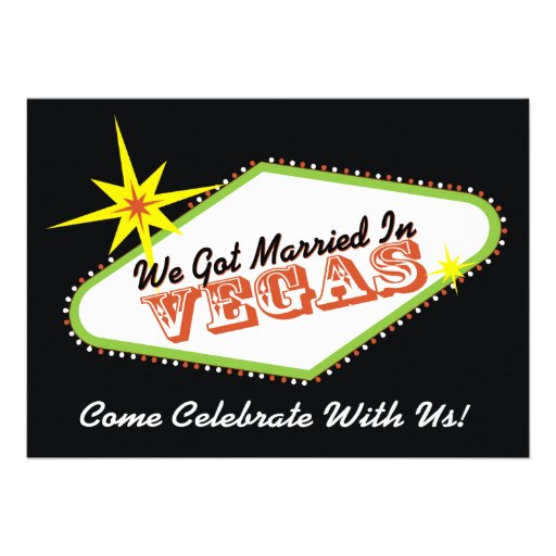 Married in Las Vegas Wedding Party Invitation (front side)
