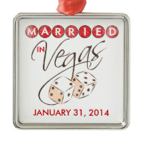 Married in Vegas Dice Keepsake Ornament ornaments