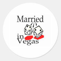 Married In Vegas (Dice) Round Stickers