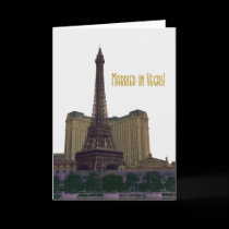 Married in Vegas! Eiffel Tower Announcement Card