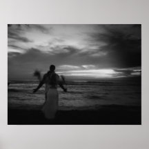 Married on the Beach, Oahu B&W Posters