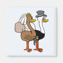 Married Ostrichs Refrigerator Magnet