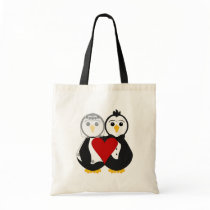 Married Penguins In Love Tote Bags