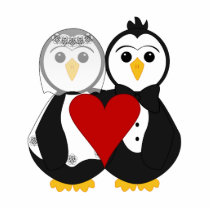 Married Penguins In Love photo sculptures