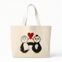 Married Penguins Thinking Love Tote Bags
