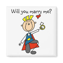 Marry Me Wedding Proposal Tshirts and Gifts magnets
