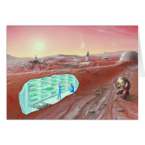 Mars colony greeting card