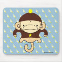 Mars Monkey Bananas Mousepad - FRANKIE by Maribelmade Mars Monkey Bananas Mousepad - FRANKIE