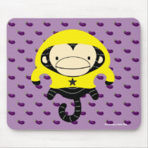 Mars Monkey Eggplant Mousepad - LEON mousepads