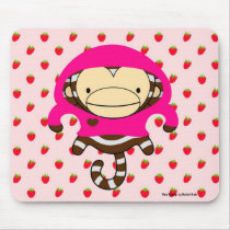 Mars Monkey Strawberries Mousepad - LULU mousepads