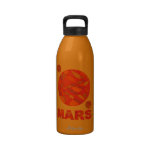 Mars Red Planet Art Water Bottle