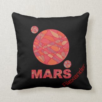 Mars Red Planet Personalized Space Decor Pillow