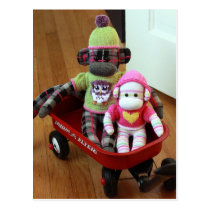 Mars Sock Monkey Post Card - Abigail & Baby Cassie postcards