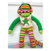 Mars Sock Monkey Post Card - Andre postcards