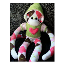 Mars Sock Monkey Post Card - Apple postcards