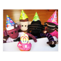 Mars Sock Monkey Post Card - Birthday postcards