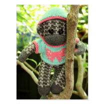 Mars Sock Monkey Post Card - Claudia postcards