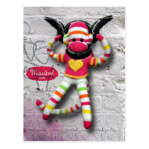 Mars Sock Monkey Post Card - Eileen postcards