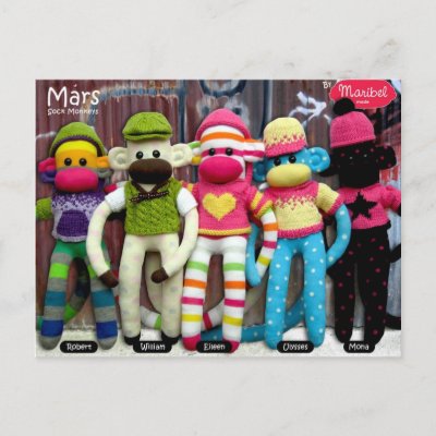 Mars Sock Monkey Post Card