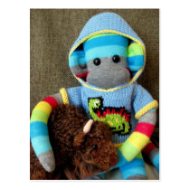 Mars Sock Monkey Post Card - Jed postcards