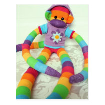 Mars Sock Monkey Post Card - Jenny postcards