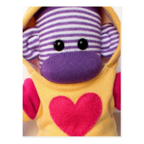 Mars Sock Monkey Post Card - Lauren postcards