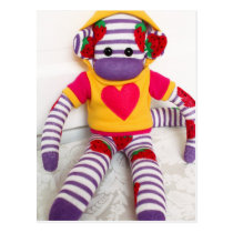 Mars Sock Monkey Post Card - Laurie postcards