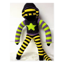 Mars Sock Monkey Post Card - Lily postcards
