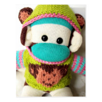 Mars Sock Monkey Post Card - Mochi postcards