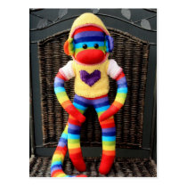 Mars Sock Monkey Post Card - Monica postcards