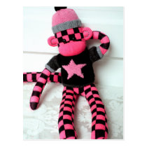 Mars Sock Monkey Post Card - Monique postcards