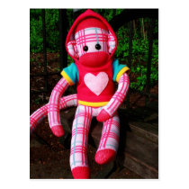 Mars Sock Monkey Post Card - Peggy postcards