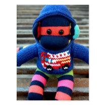 Mars Sock Monkey Post Card - Phelan postcards