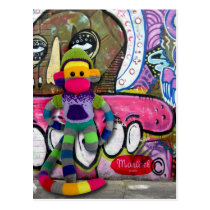 Mars Sock Monkey Post Card - Robert postcards