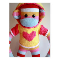 Mars Sock Monkey Post Card - Samantha postcards