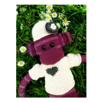 Mars Sock Monkey Post Card - Stella postcards