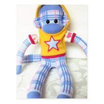 Mars Sock Monkey Post Card - Terry postcards