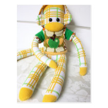 Mars Sock Monkey Post Card - Tim postcards