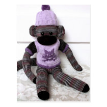 Mars Sock Monkey Post Card - Vivi postcards