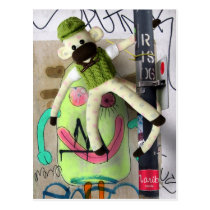 Mars Sock Monkey Post Card - William postcards